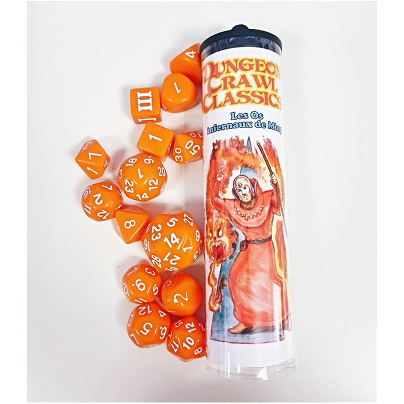 Dungeon Crawl Classics : Set 14 dés Ming (oranges)